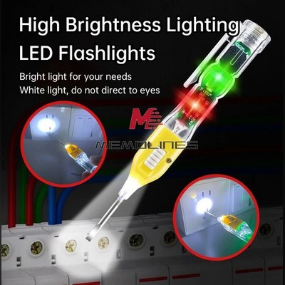 Electric Test Tester Pen   Voltage Detector Circuit Tester Pen 2 Lamp #ff