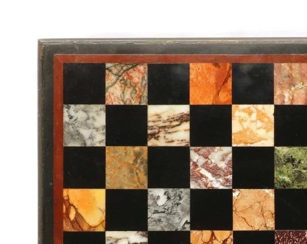 12" Marble Chess Board Modern Chess Set Stone Board Set Unique Chess Gift Decors - Image 3 of 4