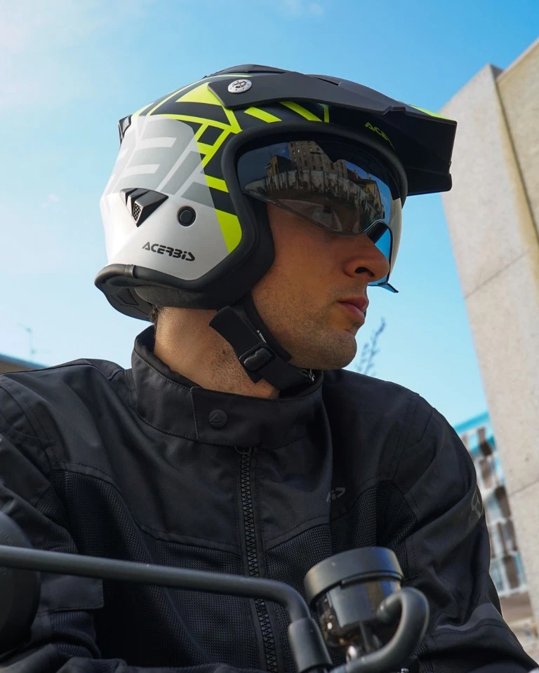 Casque Acerbis Jet Aria Graphic Street Urban Sport Visierino Moto Scooter Trial - Photo 3/4