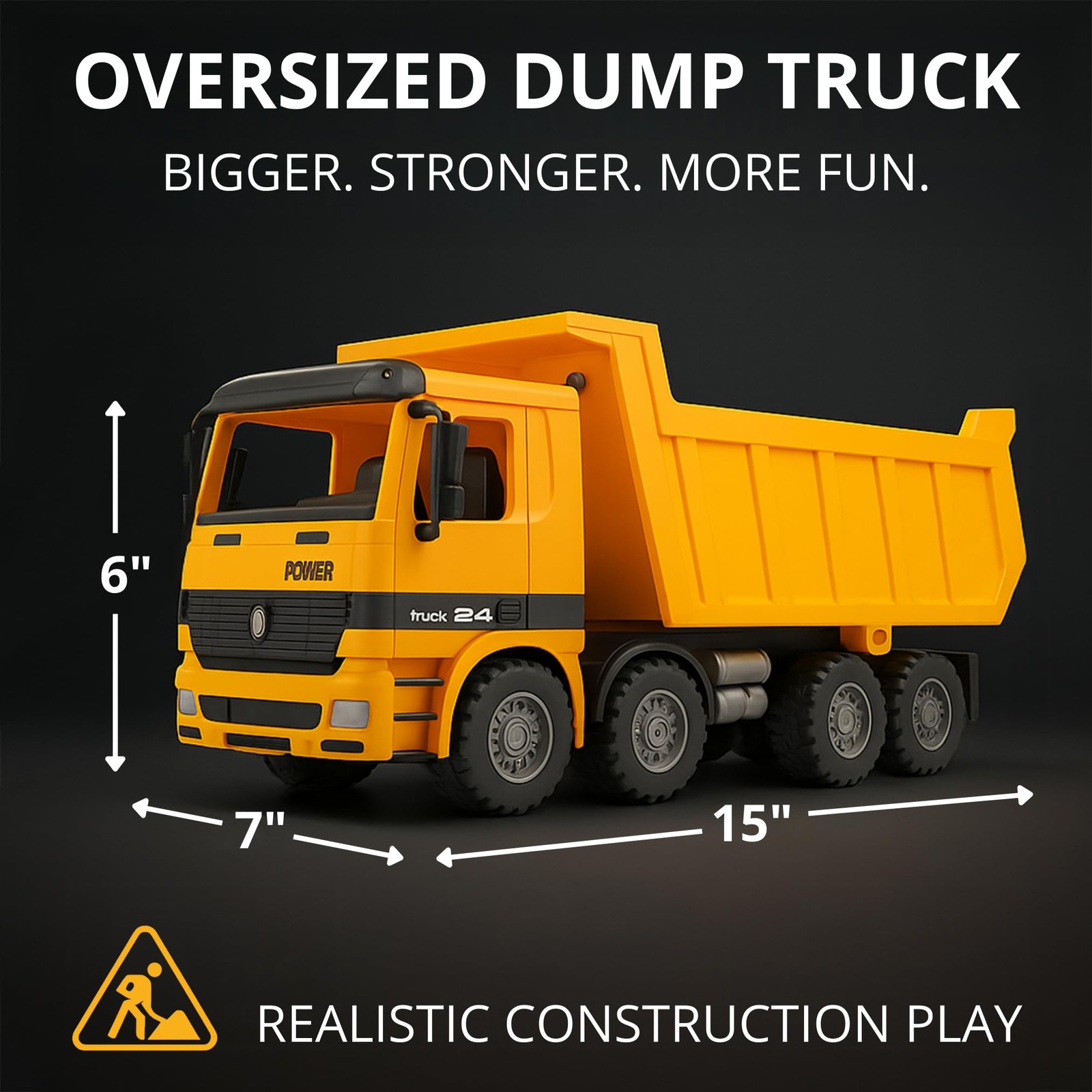 Liberty Imports 15" Oversized Construction Truck Toys for Kids – 1:22 Scale F...