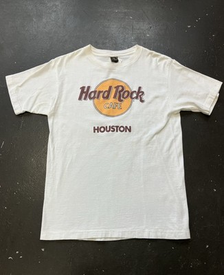 Vintage Distressed 80s Hard Rock Cafe Houston TX Single Stitch White Anvil M USA