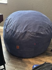 Corduroy Convertible Plush Bean Bag - Full Size Bed - Indigo