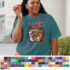 100 Custom Full Color Printed T-Shirts ANY COLOR - $8.88 EACH