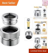 Polished Brass Faucet Adapter: Garden Hose Connector with Aerator, 3/4" Thread