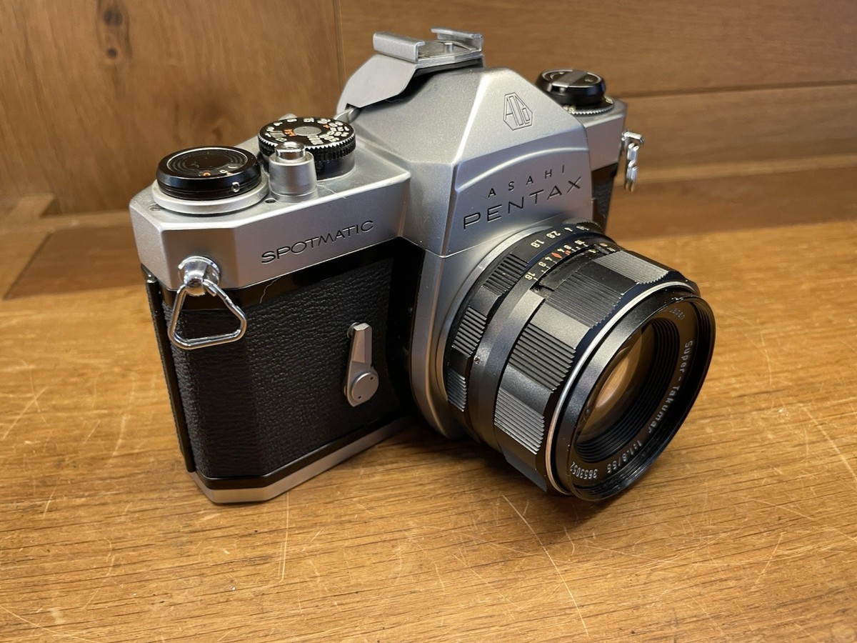 [完動品]PENTAX SPOTMATIC+super-takumar 55mm Asahi Pentax Spotmatic SP Black w/ Super Takumar 55mm f/1.8 Lens