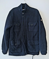 Ben Sherman Blue Knit 4 Pocket Zip Button Front Casual Jacket Sweater Sz M