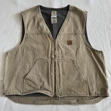 Vintage Carhartt Vest Men s 2XL V19 TAN Made In USA 2005