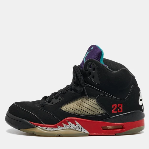 Baskets montantes Jordan en cuir nubuck noir Air Jordan 5 Retro Supreme taille 40