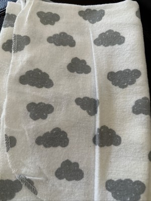 Cloud Island Gray White Clouds Baby Receiving Blanket Cotton Fkannel