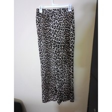 Unbranded Wide Leg Pants Womens Size M Leopard Print Brown Tan Animal Print Chic