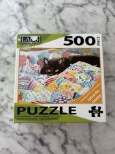 LANG Grandma's Quilt Cat 500 Piece Jigsaw Puzzle Susan Winget