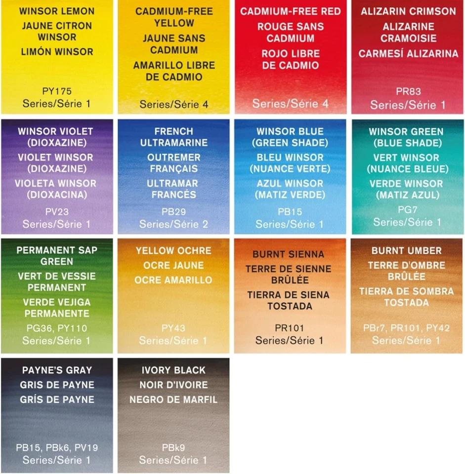 Winsor & Newton Professional Watercolour Field Set ~ 14 Half Pan & Brush ~ 15pc - Image 3 of 4