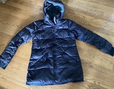 Patagonia Black Long Down Insulated Hooded Puffer Jacket Girls M 10