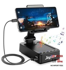 Gifts for Men Women, Phone Stand with Bluetooth Speaker and Charging Black
