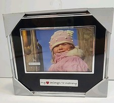 Malden Photo Picture Frame Black Chrome Frame 4x6 "my    belongs to mommy" Mom