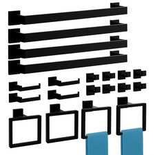 20-Pieces Matte Black Bathroom Accessories Set, 16 Inch Bath Towel Bar Set, S...