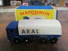 Matchbox Lesney Regular Wheels #32 Leyland Tanker- blue, ARAL" labels, boxed