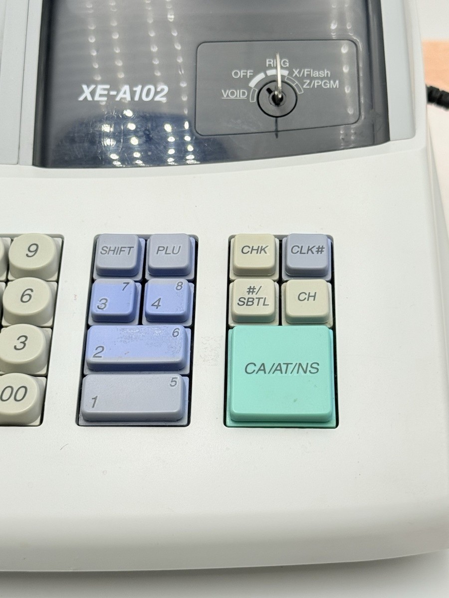 Sharp XE-A102 Electronic Cash Register With Keys And Cash Drawer