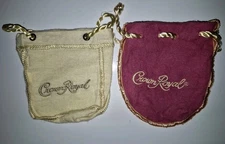 Lot of 2 Crown Royal 50ml Mini Bags 1 Harvest Rye & 1 Custom Pink