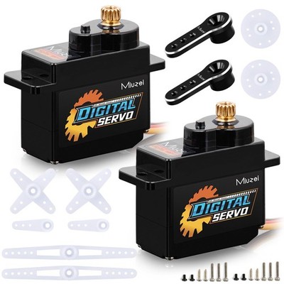 Miuzei 12g Servo Motor, Metal Gear Digital RC Steering Servo Compatible with ...