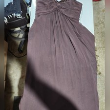 Womens Davids Bridal Brown Strapless Bridesmaid Dress Size 4