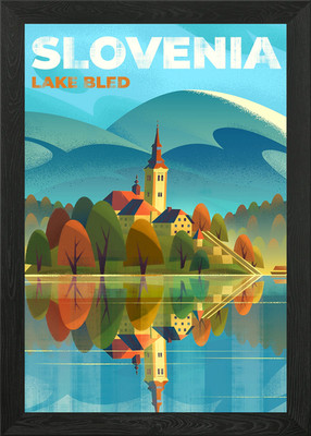 Bleder See Slowenien Gerahmtes Wandbild Poster Leinwanddruck Bild