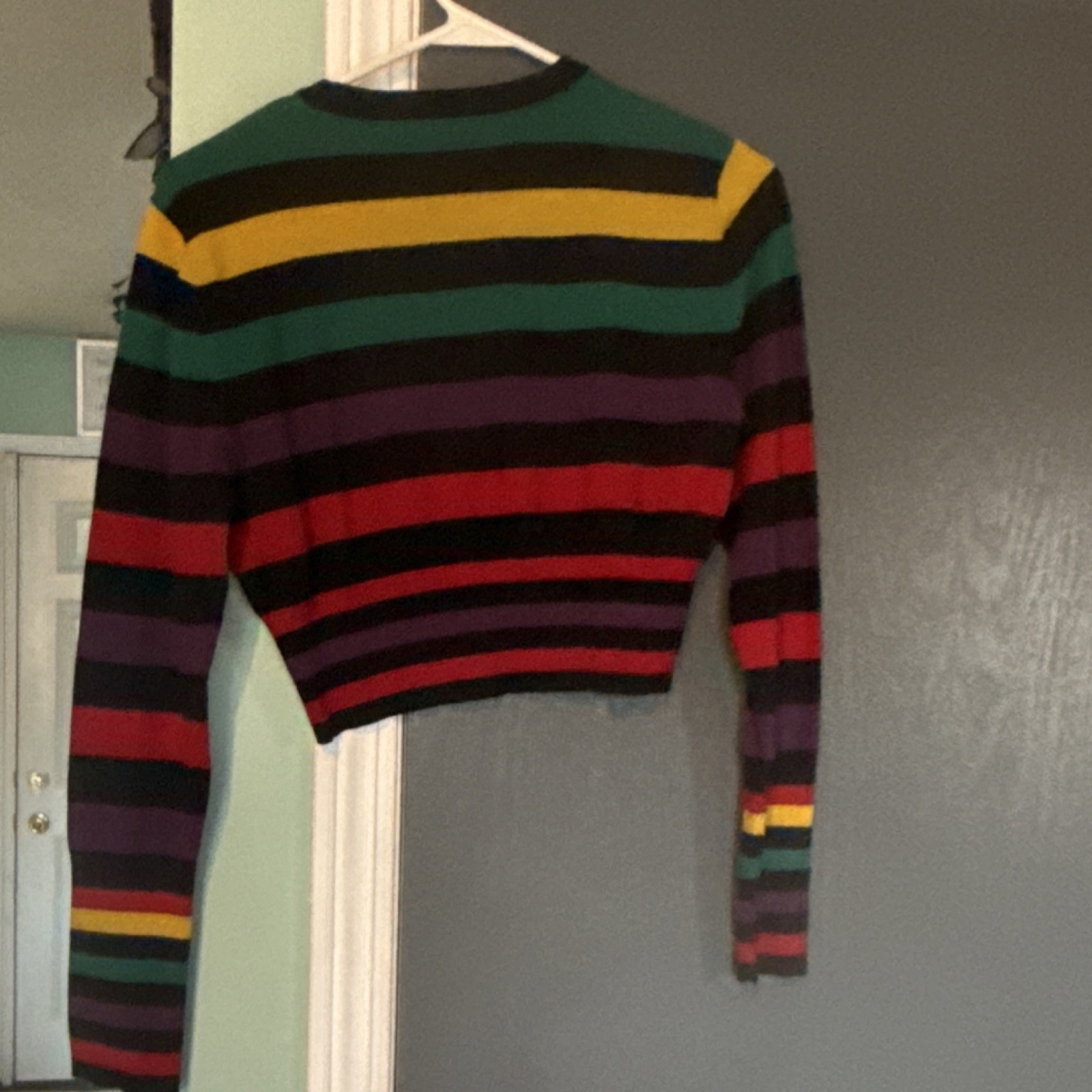 BCBGeneration Striped Multicolor Cropped Pullover… - image 2