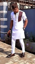 men's african kaftan top and pant set ,african men  s clothing