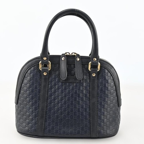 Gucci Handbag Micro Guccisima Navy Used From Japan