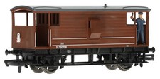 R6145 Hornby OO BR (ex-LMS) 20T Brake Weathered, Lamps Added, Crew (Pre-Owned)