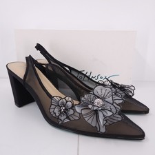 Betsey Johnson SB-Petra Slingback Pump Heels Pointy Toe Chunky Womens Size 10