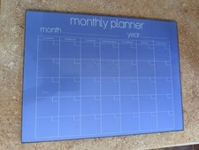 Blue Monthly Planner Dry Erase Board Reusable Undated Organizer