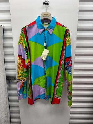 NWT Versus Gianni Versace Vintage 90s Baroque Graphic Shirt Sz Large 39/52