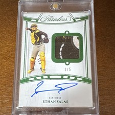 2024 Panini Flawless Emerald Patch Autograph Ethan Salas San Diego Padres #/5