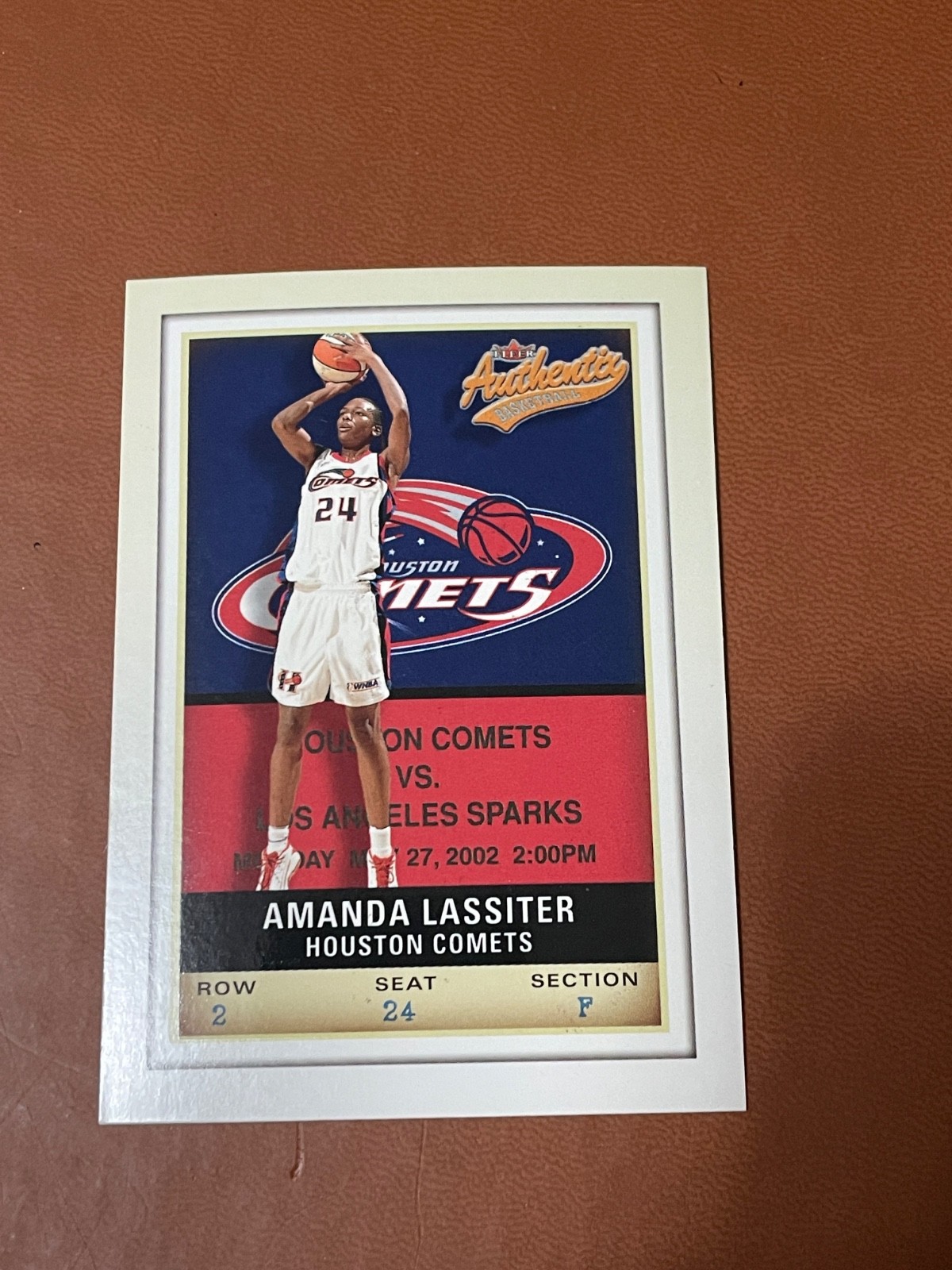 2002 Fleer Authentix WNBA - #20 Amanda Lassiter #20 Houston Comets