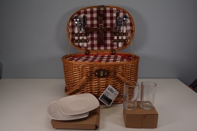 Cilio Picknick-Korb RIVA hellbraun Für 2 personen Neu Inkl.Rechnung