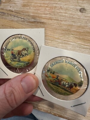 Deering Harvester Company Chicago pinback button set of 2