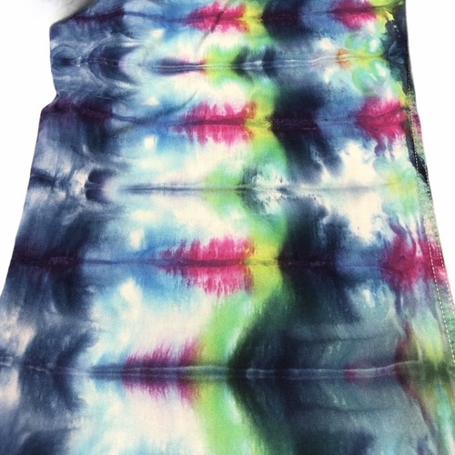 Tie Dye Jeans Sz 10L Long Women’s Junior upcycled reworked hippie festival chino - Picture 8 of 9