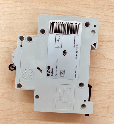 NEW Eaton MEM MCB Circuit Breakers EAD25B - B25 - 6000 25A Type B SP - Picture 3 of 5