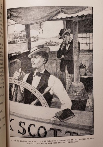 Mark Twain LIFE ON THE MISSISSIPPI 1917 HBDJ Illustrated Walter Stewart BRODART - Picture 6 of 11