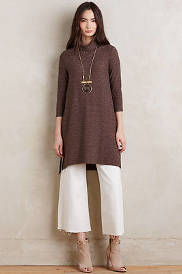 NEW ANTHROPOLOGIE PUELLA BROWN NAEVE TUNIC SZ S SMALL