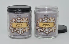 2 NEW BATH & BODY WORKS FRENCH BAGUETTE SCENTED CANDLE SINGLE WICK 7 OZ LIDDED