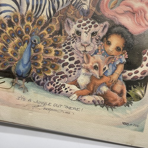 VTG Jody Bergsma 1995 It's a Jungle Out There Print #4323 Authentic Signed - Picture 2 of 8