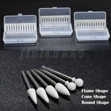 Fresas dentales de piedra blanca cono/llama/redonda pulido de alta velocidad FG