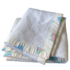Quilt Acrylic White Baby Blanket Blue Green Pink Yellow Circus Animals Vintage
