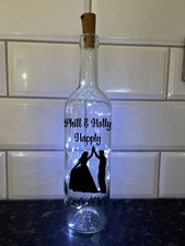 Personalised Wedding, Anniversary, Engagement light up bottle led battery - 040