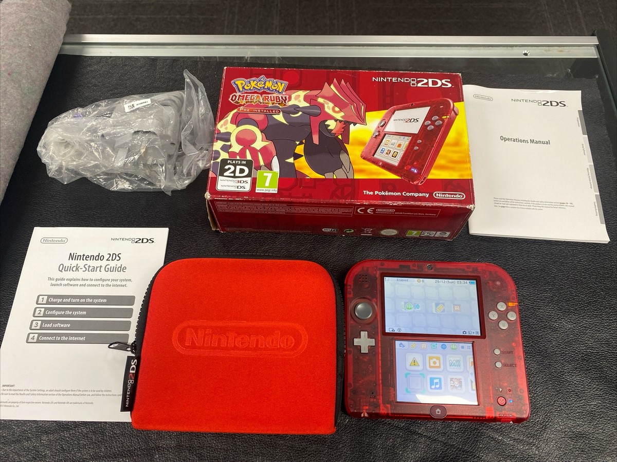 Nintendo 2DS Pokemon Omega Ruby Special Edition Red Console Boxed  Complete VGC