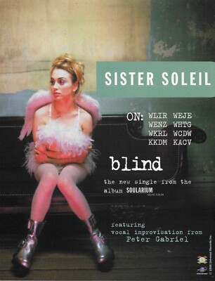 Stella SISTER SOLEIL w/ PETER GABRIEL PROMO TRADE AD Poster of 98  MINT 8.5x11