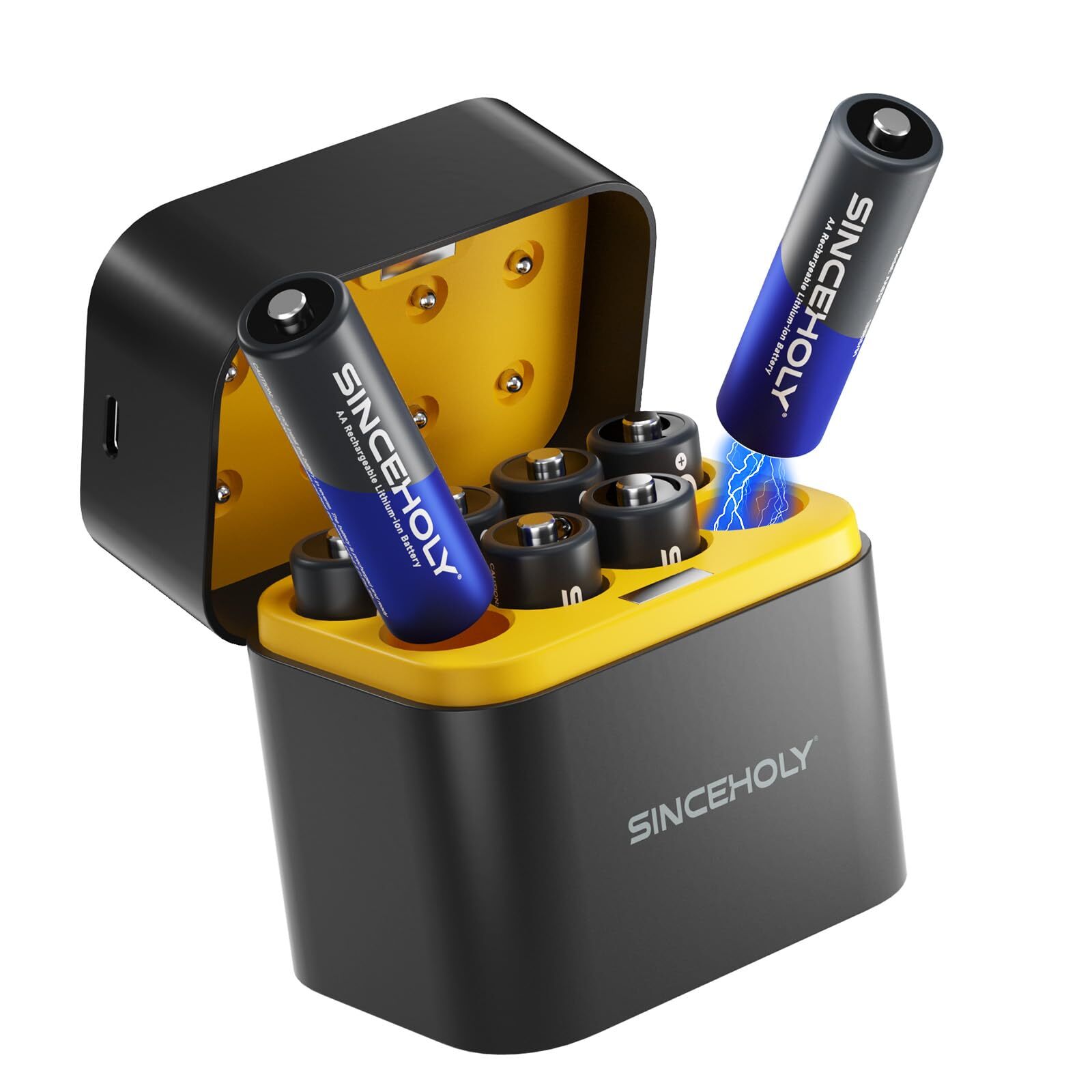 High Power 1.5V Rechargeable Lithium AA Batteries, 3600mWh Long Lasting Doubl...