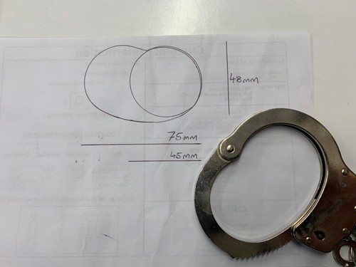 POLICE HANDCUFFS SOLID STEEL, 2 GENUINE Police Keys Viper Serial Number Long Key - Picture 12 of 32